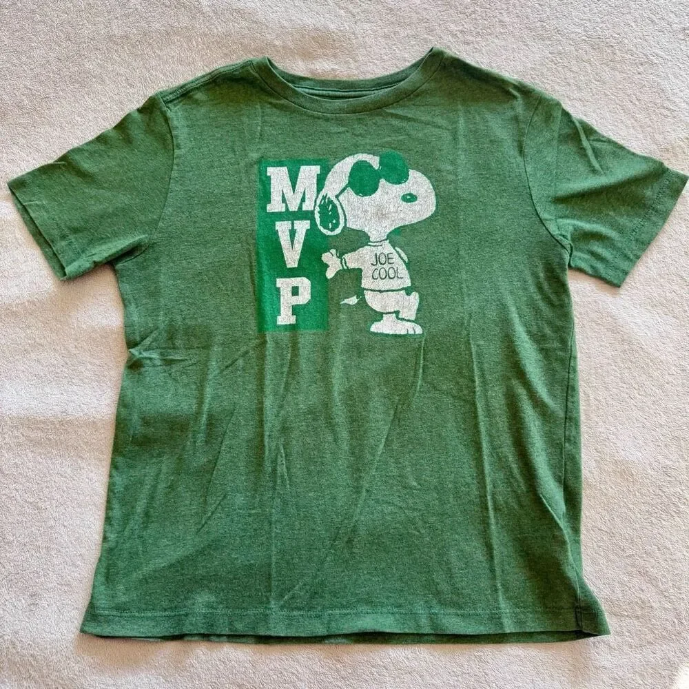 Gap Kids Boys Green MVP Snoopy T-Shirt